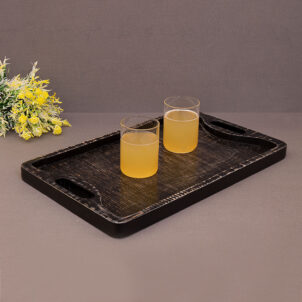 Premium Wooden Serving Tray with Handles (Rectangular)